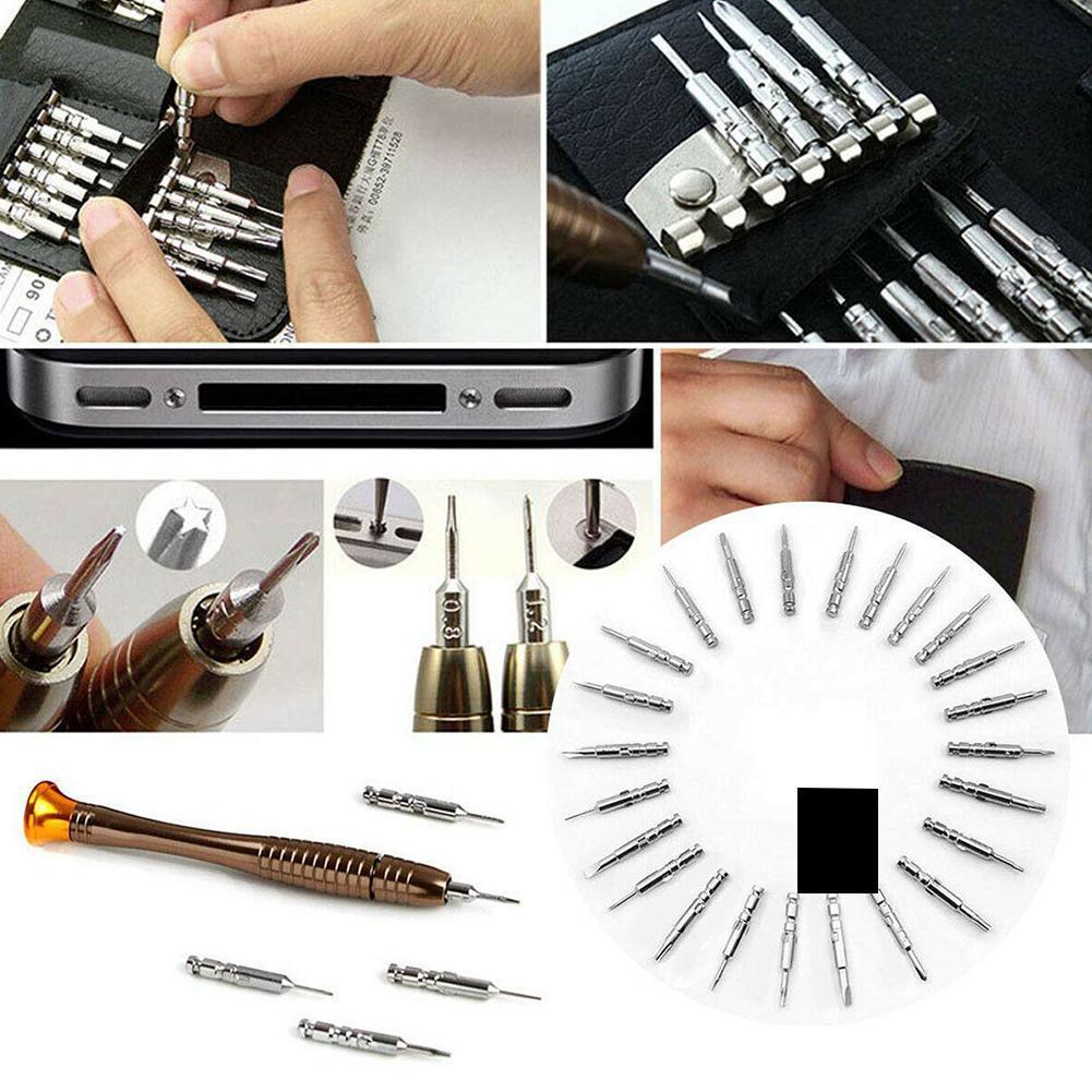 25 In 1 Schroevendraaier Magnetische Wallet Leather Case Schroevendraaier Reparatie Bril Set Kit Precisie Horloge Voor Mobiele Telefoon Gereedschap X3D5