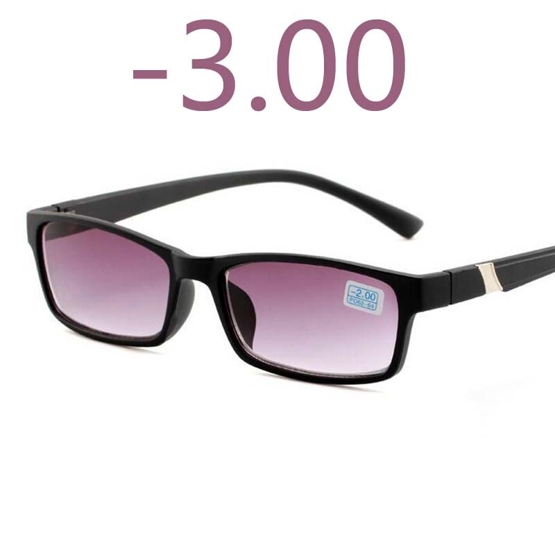 -1 -1.5 -2 -2.5 -3 -3.5 -4 -4.5 -5 -5.5 -6.0 Plastic Frame Hars Lens Afgewerkt Bijziendheid Bril Mannen Vrouwen Kortzichtig Brillen: Gray lens -300
