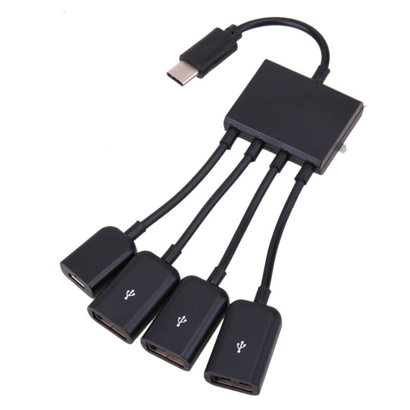 Meerdere OTG 4 Poort Type-C USB Power Opladen Hub Kabel Connector Adapter USB 3.1 Type C Hub 4 USB 2.0 Port HUB 0.2 m/20 cm: C