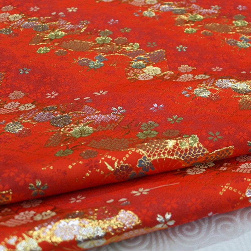 CF70 1 Yard Japanese Style Silk Brocade Jacquard Fabric Kimono Clothing Fabric Korean Style Cushion Cover Fabric DIY Fabric