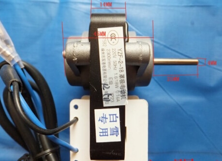 18 W silnik zwartobiegunowy YZF-2-18 zamrażarka części 0.4 grubości wału