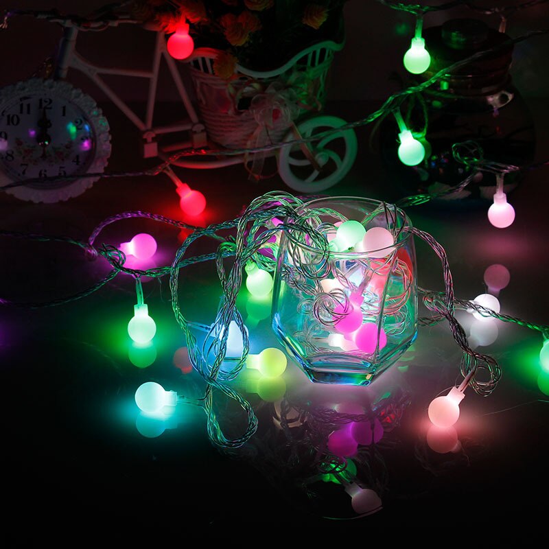 streng lys krans kloden festong ball lampe bryllup vegg utendørs fest dekorasjon hage Port julebelysning