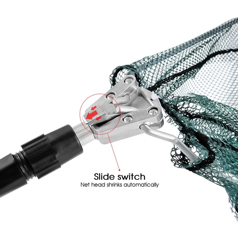 Telescopisch opvouwbaar landingsnet van aluminiumlegering, intrekbare paal voor karpervisserij, krabbenval