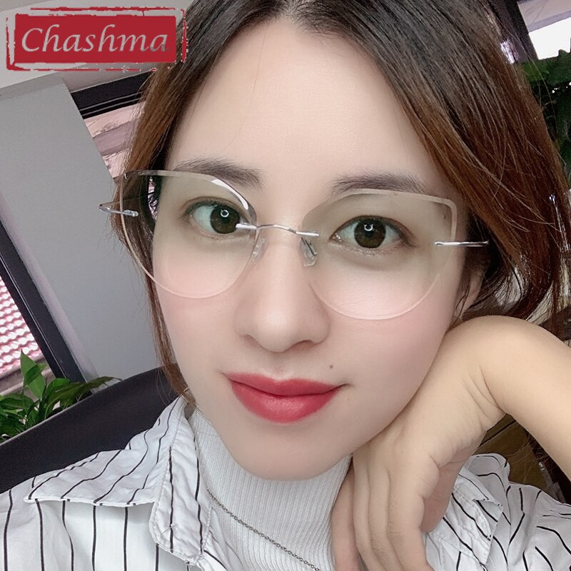 Gradient Gradient Color Lenses Women Cat Eye Prescription Glasses Frame with Diamonds Myopia Glasses Spectacles