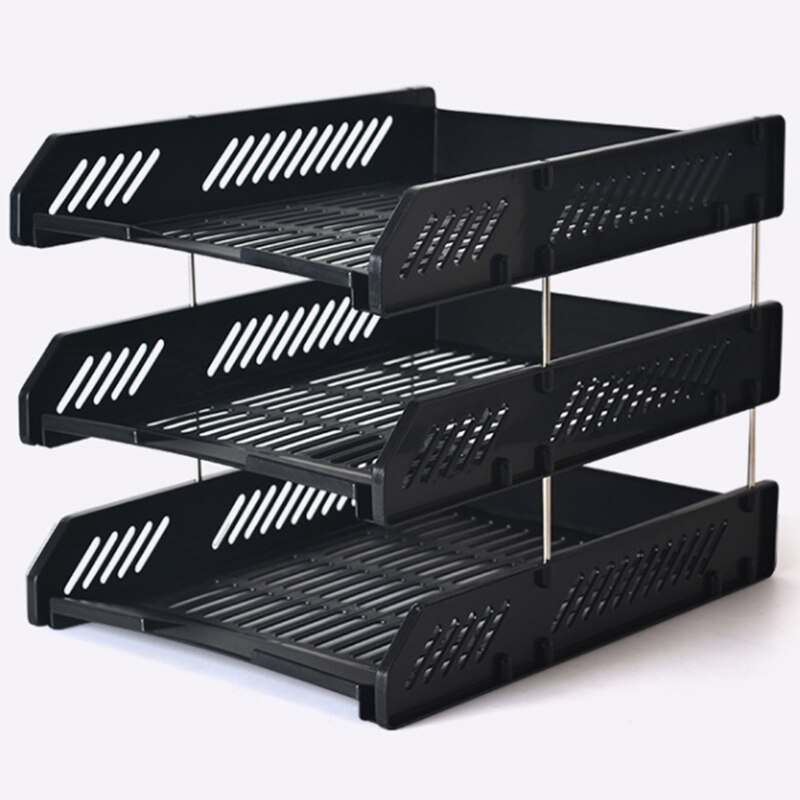 Adjustable 3 Layers,A4 Document File-Tray Rack File Shelf Frame Paper File Organizer Home azine Tray Office Supplies