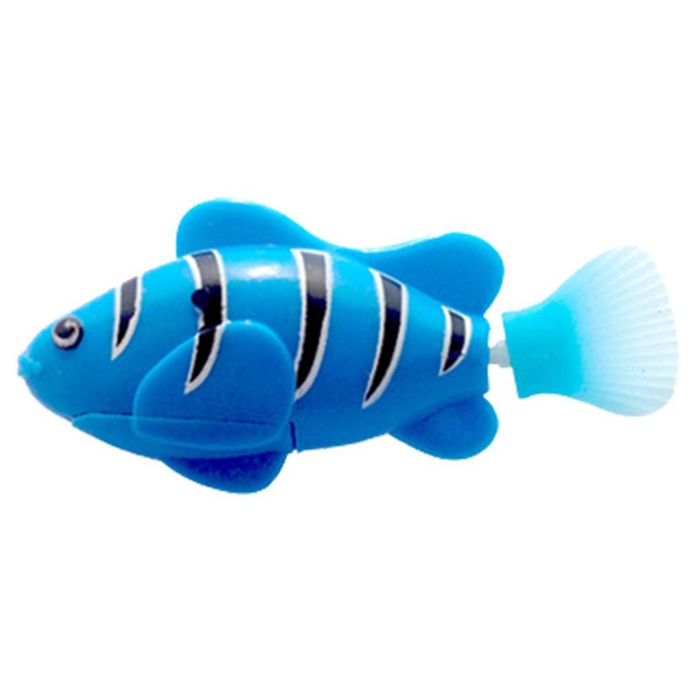 Cute Electronic Activated Battery Powered Toy Fish Pet For Fishing Tank Play Animals Fantastic Standard Home Decor: Blue