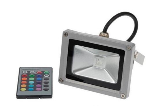 Udendørs rgb led flood lys farver skiftende vægvasker lampe  ip65 vandtæt  + 24 nøgle ir fjernbetjening projektør 10w 85v-250v