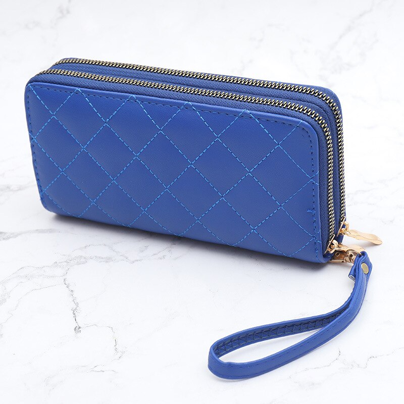 bolso de mano para mujer de Color sólido de gran capacidad bolso de muñeca para mujer: Azul