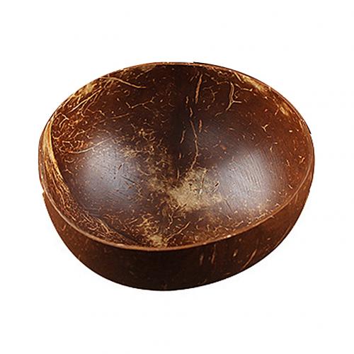 Coconut Shell Bowl Spoon Craft Fruit Salad Noodle Rice Container Bowl Food Storage Container Tableware Dinnerware: Bowl Only