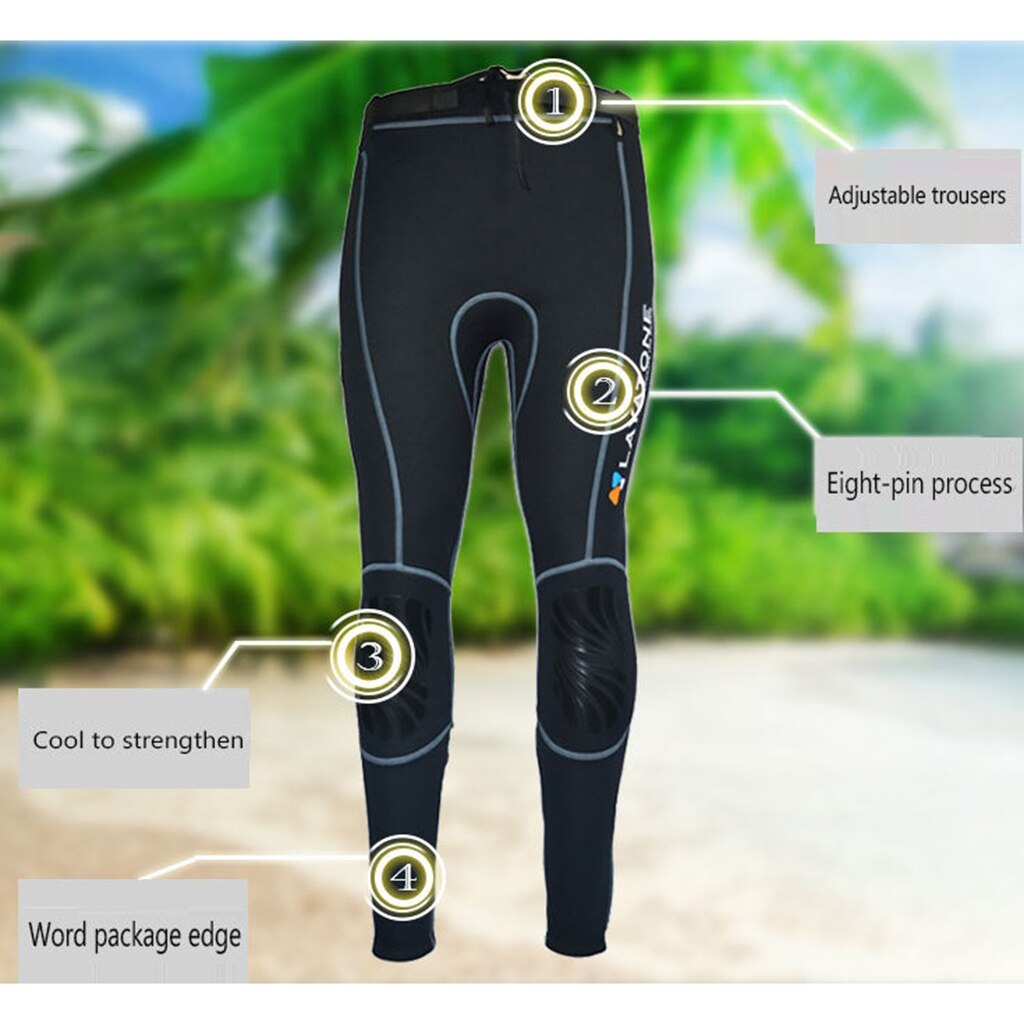 Pantalones de neopreno de 3mm para hombre, parte inferior de traje de buceo, cálido, para surf y navegación