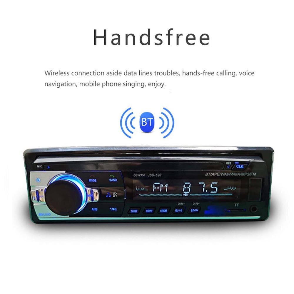 Bluetooth Autoradio Autoradio Radio Fm Aux Ingang Ontvanger Tf Usb 12V In-Dash 1 Din Auto MP3 multimedia Radio Speler