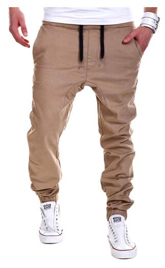 Herre joggers mærke herre bukser herre bukser casual solide bukser jogger harem kaki sweatpants xxxl yjl: Khaki / Xxl