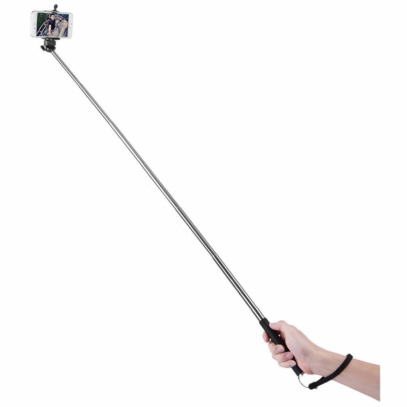 Black waterproof Extendable self-portrait self self-shooting stick for single camera with digital camera and video camera with