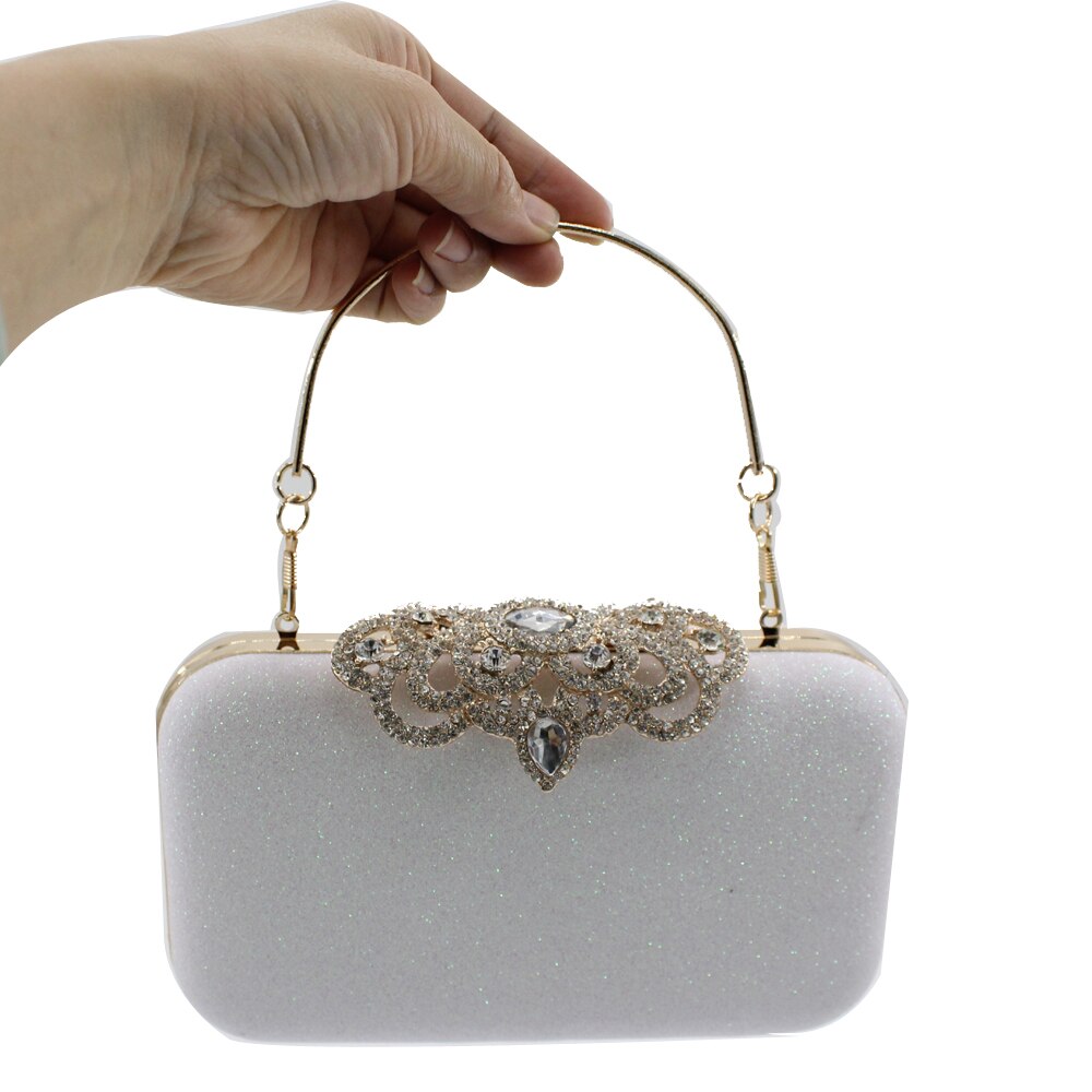 Kingluck dames cocktailhandtas met pauwensluiting en strass steentjes