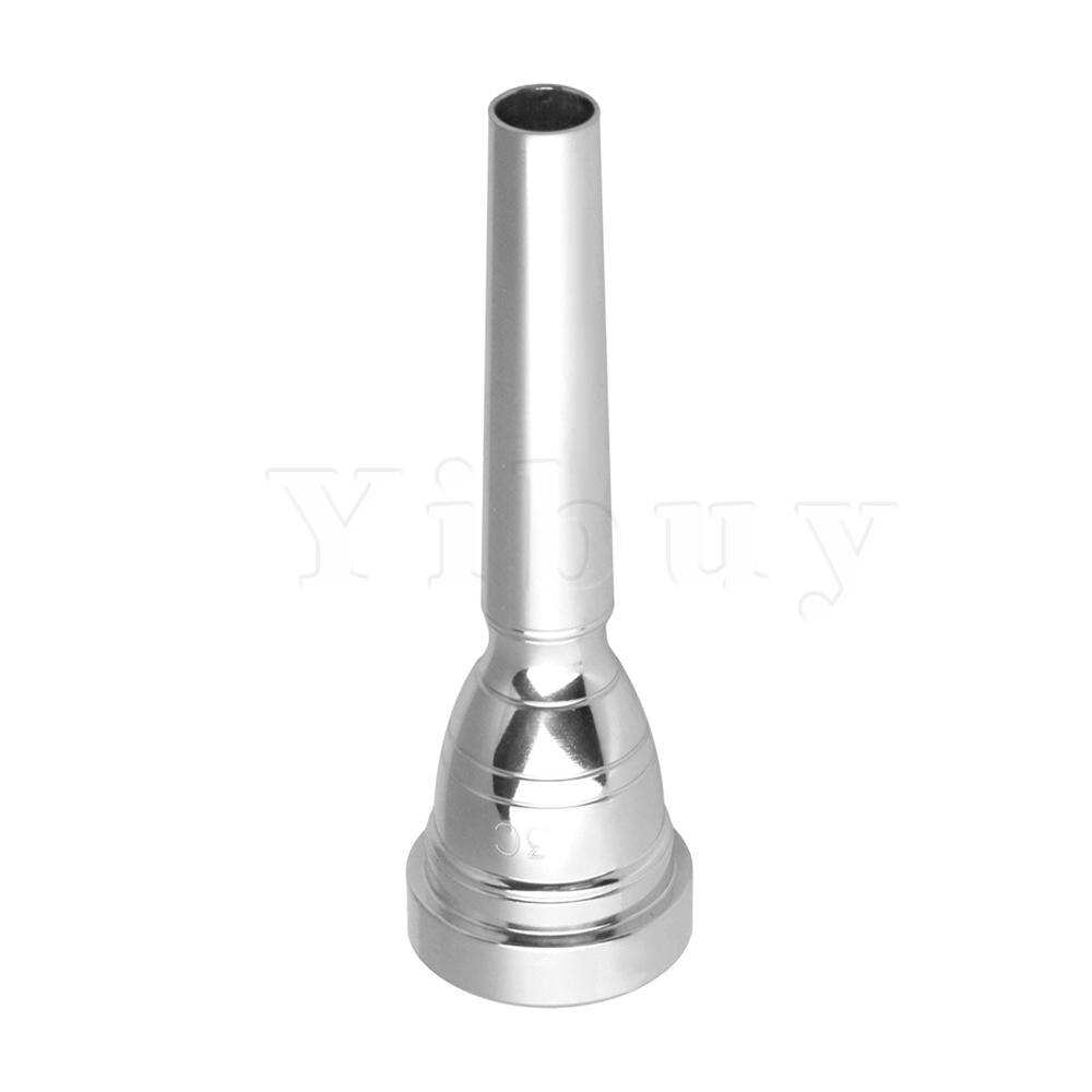 Yibuy 3C trompeta boquilla de latón para principiante jugador avanzado: Silver 3C