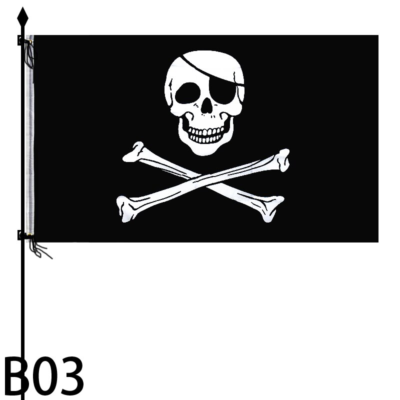 90* 154cm 1 stk piratflag kranium flag lærred header banner polyester med messing tyller halloween temafest udendørs dekoration: B03