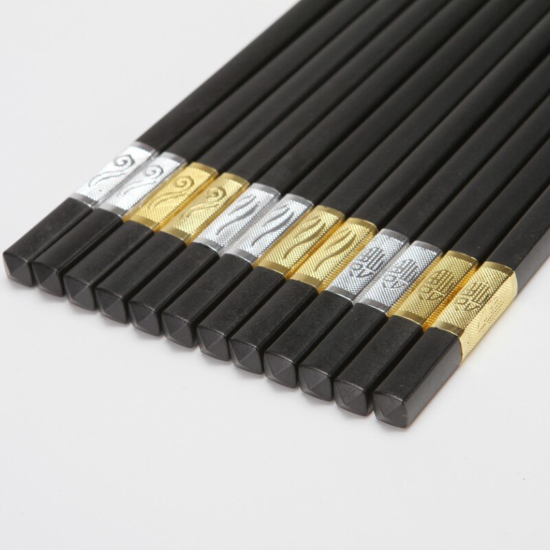 Baguettes de cuisine de Style chinois, 10 paires, baguettes de table en alliage, traiteur de Sushi antidérapant, ustensiles de cuisine ménagers, Baguette Hashi