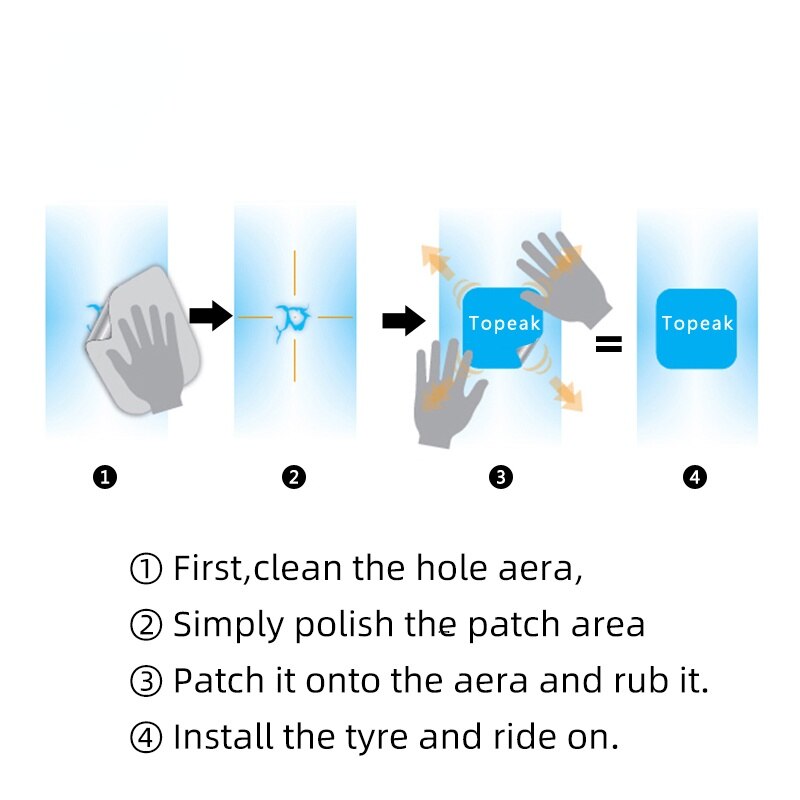 Topeak TGP01 Tire Patch Tire Repair Tools FlyPaper Glueless Patch Kit road Mountain bicycle(6 Patches &amp; 1 Abrasive Sheet)
