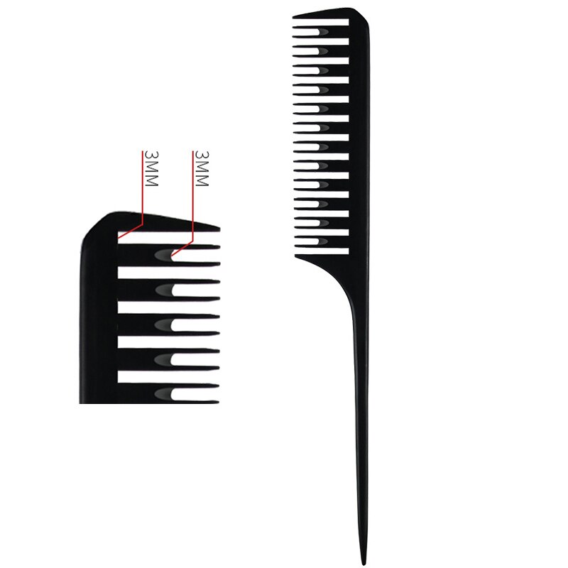 Hairdressing Comb Steel Tip Tail Pick Dyeing Comb Salon Highlighting Hair Comb Anti Static Barber Hair Cutting Comb: Plastic tail Size 5