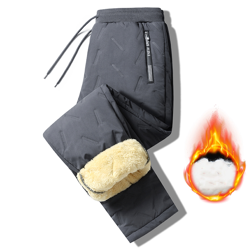 Pantalon de survêtement épais en laine d'agneau pour femme, coupe-vent, maintien au , vêtements bon marché, jogging, doublé polaire, hiver: L / Bleu