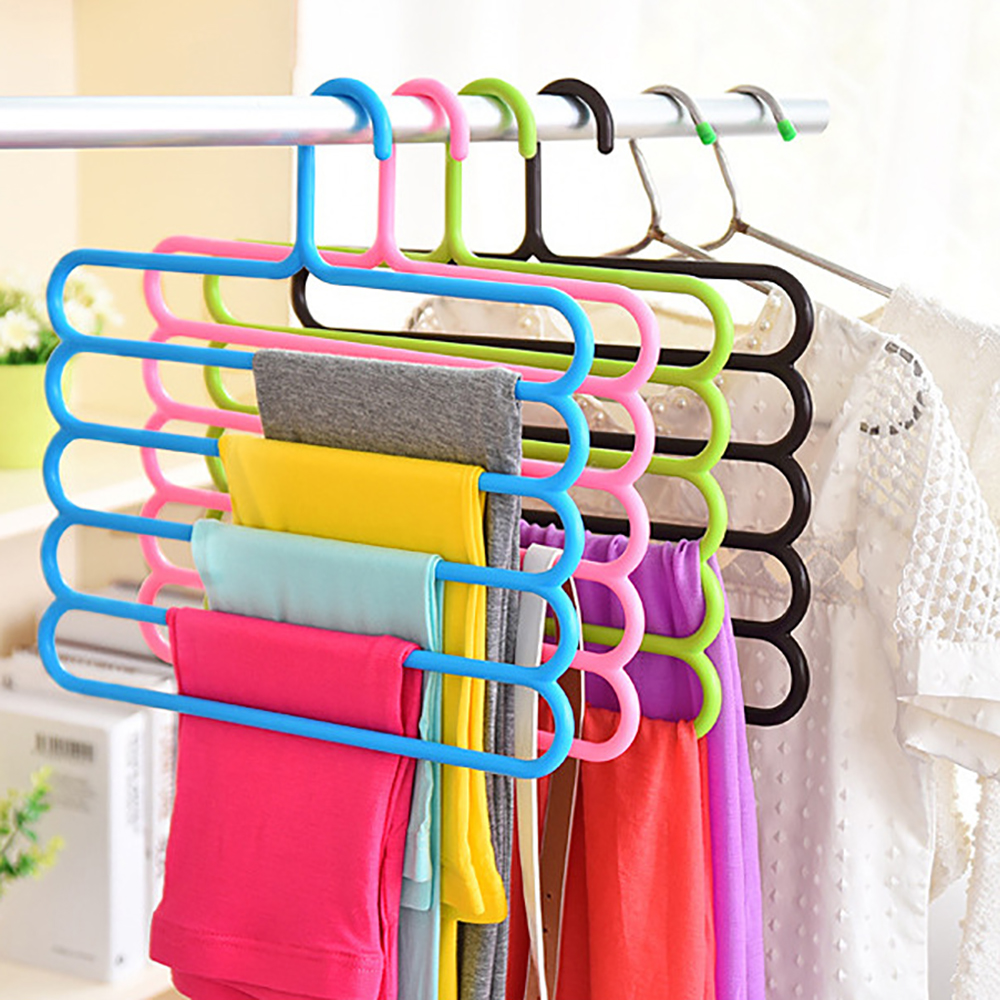 Mehrschichtige Kleiderbügel, Hosenhalter, Schrankaufbewahrungsorganisatoren, 5-lagige Hosen, Handtücher, Schals, Regale, Aufbewahrungsorganisation