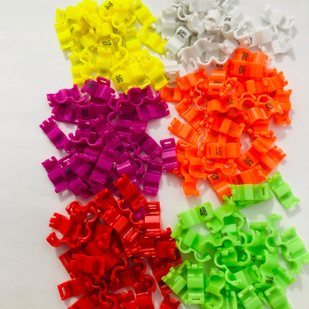 60 Pcs Inner 2.7/ 3/4/4.5/5Mm Kanarie Clip Ring Bird Pigeon Parrot Been Ringen Kleine Vogels Voet Ringen Mix Kleur Vogel Ring