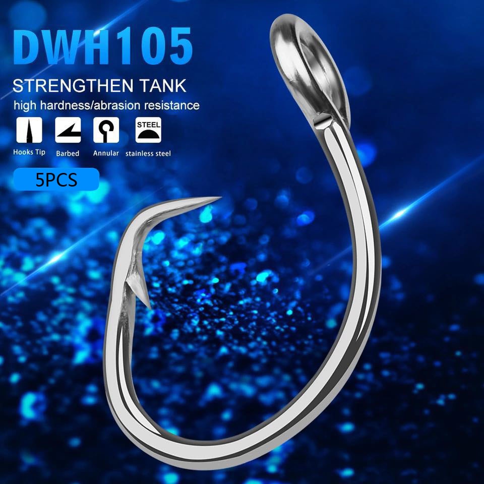 5pcs/lot Saltwater Jig Fishing Hook Circle Hook 11/0#-16/0# Stainless Steel Fishhook Pesca Anzol Carp Jigging Fishing Tackle