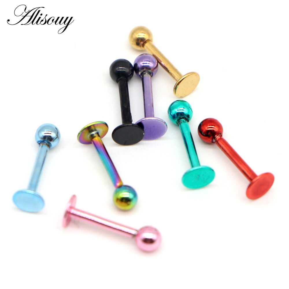 Alisouy 1PC Titanium 16G Lip Rings Piercing Labret Ear Rings Ear Stud Ear Piercing Tragus Piercing Sexy Body Jewelry Piercing