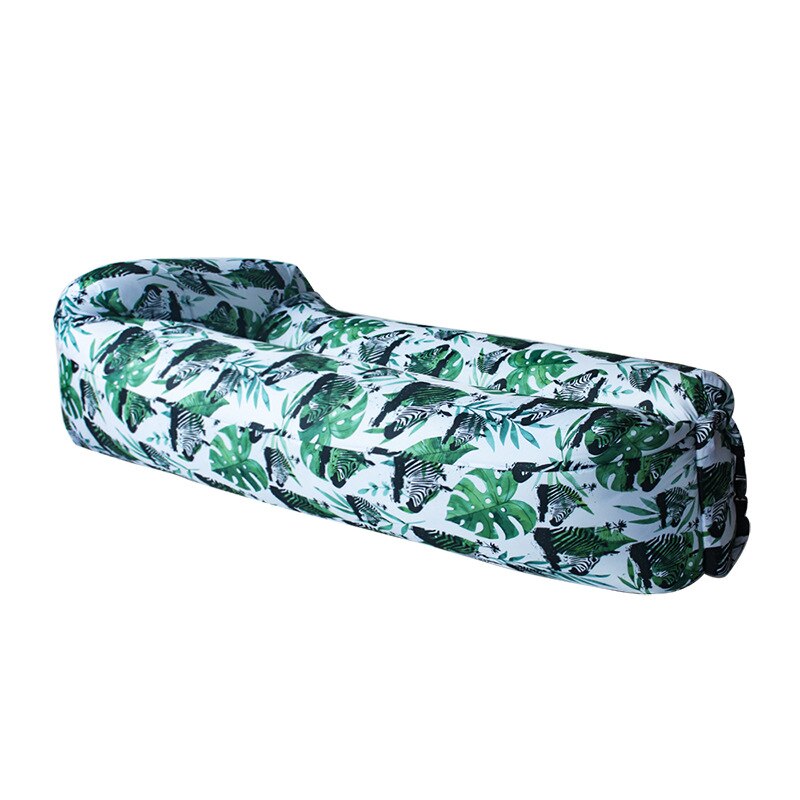 VILEAD-bolsas hinchables estampadas para perezosos, cama sofá para exteriores, cojín plegable, cunas de Camping plegables rápidas, equipo de acampada y playa: Zebra  Simple Bed