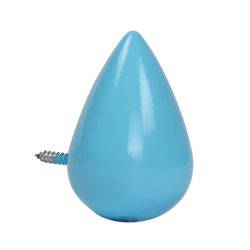 Water Shape Hook Hanger Home Wood Wall Hanger Bathroom Door Coat Hanger Hat Single Hook Holder for Home Decor: S / Blue