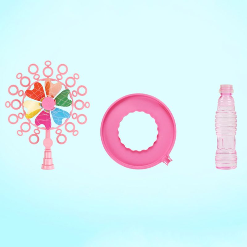 Divertente per Bambini tutto'aperto Giocattoli Doppio Foro Mulino A Vento sbarra Bolla di Sapone Acqua bolla macchina bolla per Bambini Regalo Di Natale