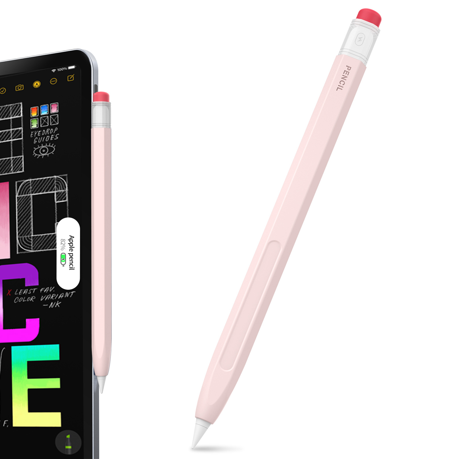 Pour Apple Pencil Pro/2e génération - Étui rétro transparent: WHITE