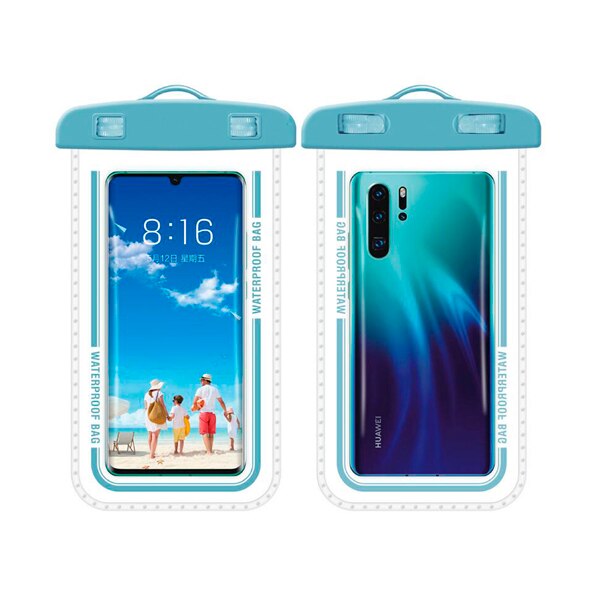 7.2Inch Clear Waterproof Smartphone Bag Case With Lanyard For iPhone 11 Pro Max XR 8 7 Plus Under water Mobile Phone Pouch Cover: Grey Blue