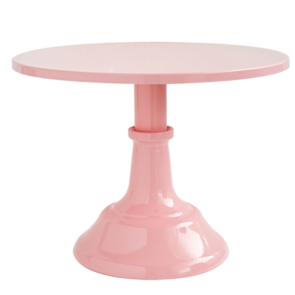 Transhome cupcake stativ metall dessertbord høyt kakebrett jule bryllup bursdagsfest macaron cupcake stativ bryllup stativ: Rosa diameter 25cm
