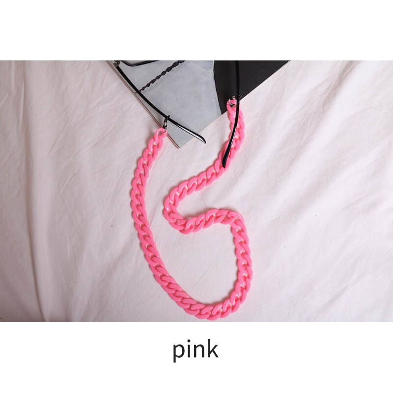 Chaîne de lunettes de soleil de retenue de lunettes de soleil de 20 couleurs, corde de lunettes de lecture en acrylique de 70cm longueurs, sangles de maintien de lanière vintage antidérapantes: Rose