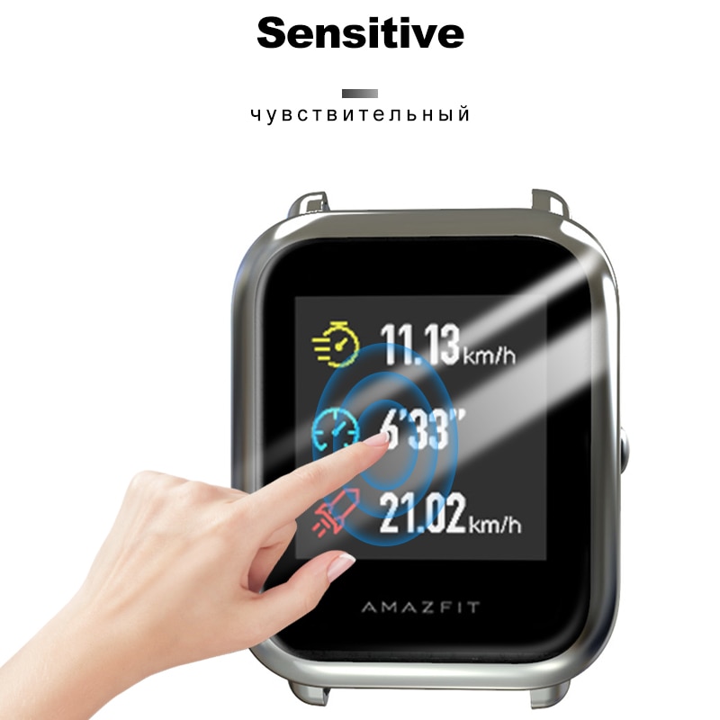 Bapick capa completa tpu macio pára-choques para xiaomi amazfit bip caso relógio inteligente protetor de tela para amazfit bip S lite caso acessórios