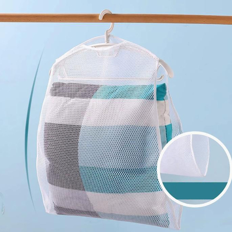 Hängendes Kissen-Wäscheständer für Höhle Außenbereich, winddichtes Kissen-Trocknungsnetz, multifunktionaler Trockner-Taschen-Organizer mit großer Kapazität