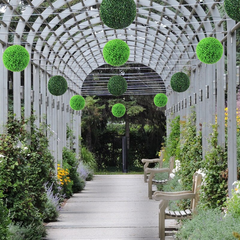 Artificial Hanging Plants Leaf Ball Plastic Leaves Faux Product Artificial Plants Living Room Mall Green Decoration