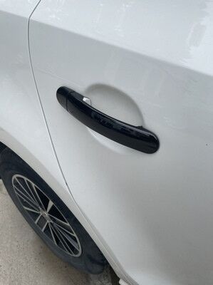 Til vw polo sort krom bil dørhåndtag covers biltilbehør styling klistermærker