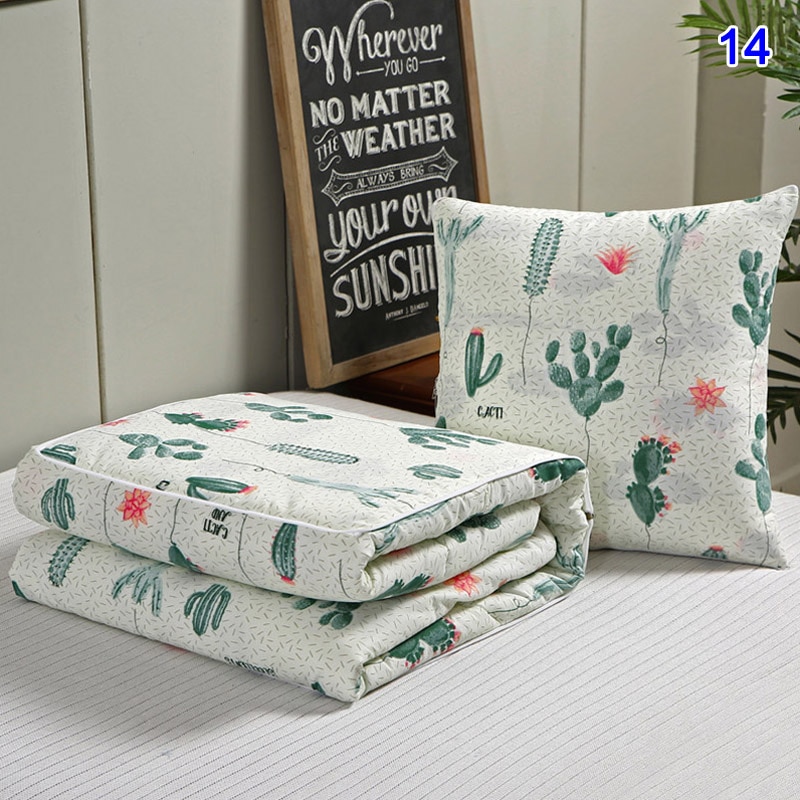 2 in 1 slaapdeken zachte comfortabele opvouwbare deken kussen quilt met rugkussen huisdecoratie bj