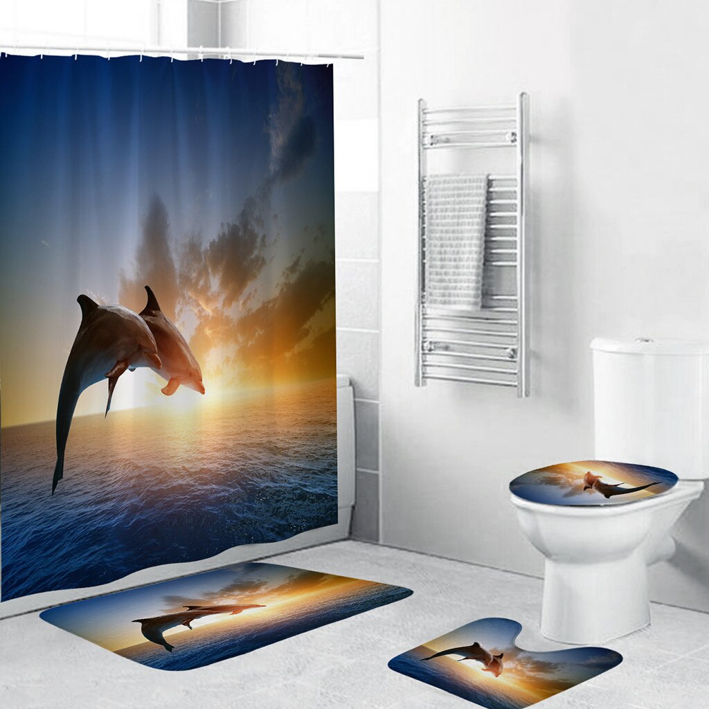 4Pcs/Set Couple dolphin pattern Toilet Cover Mat S... – Grandado, image size:1024x1024
