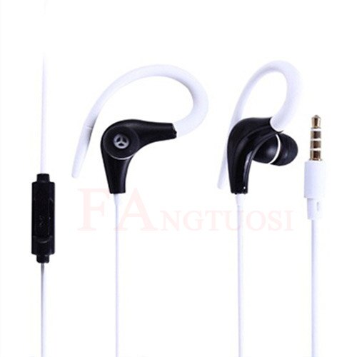 Roreta com fio fones de ouvido 3.5mm earloop estéreo esporte jogging música fones com microfone para xiaomi huawei telefone inteligente: white