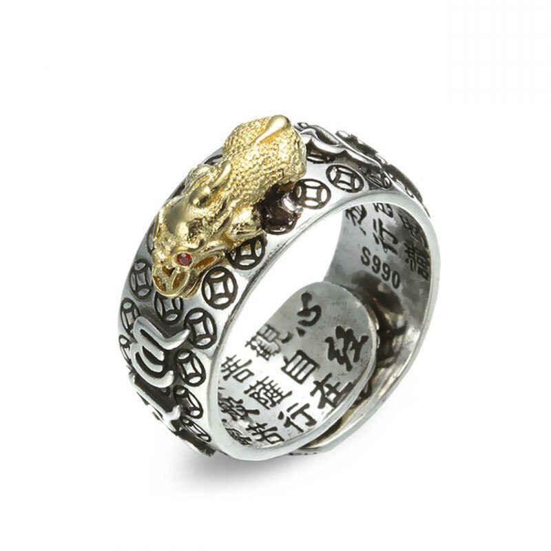 unisex Pixiu Ring - Verstellbare Feng Shui Amulett - Schutz & Wohlstand - Jahrgang Tiermotiv: C pixiu-Ring