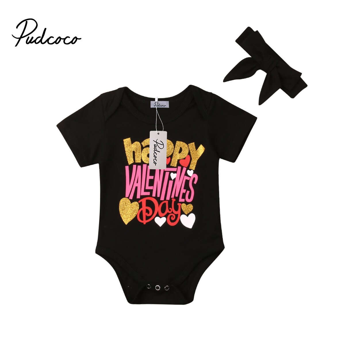 Happy Valentine's Day Newborn Kid Baby Boy Girl Bodysuit Jumpsuit Cotton Kids Outfit Summer One-Pieces 0-24M: 3M