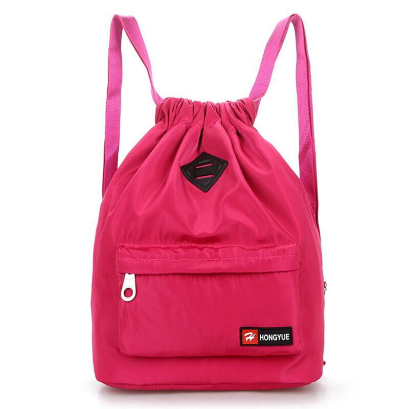 Large Capacity Waterproof Sports Bag Women Men Bundle Mouth Sport Backpacks For Gym Fitness Running Bag Sports Accessories: Pink