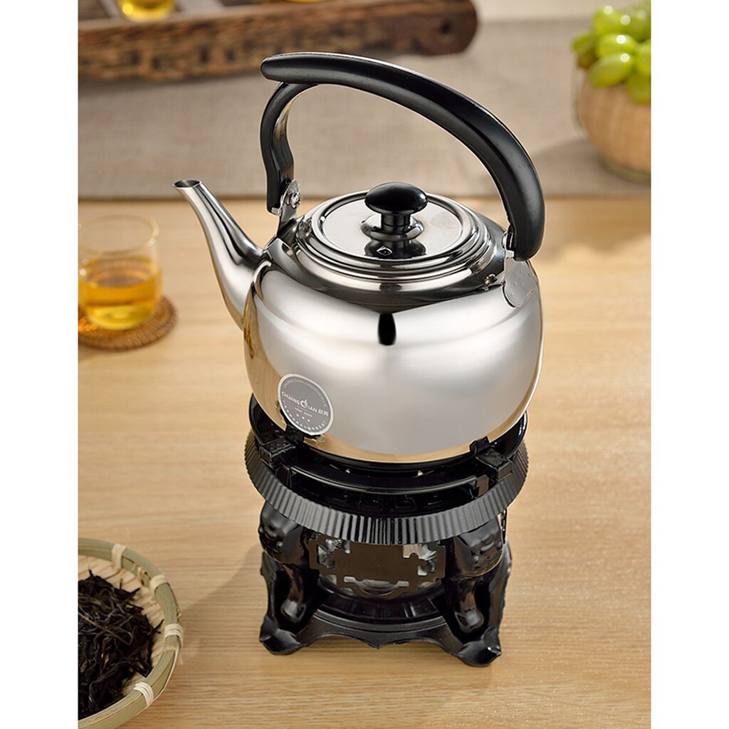 1L Stainless Steel Teapot Kitchen Tea Kettle Metal Stovetop Tea Pot Black White 2 Colors to Choose