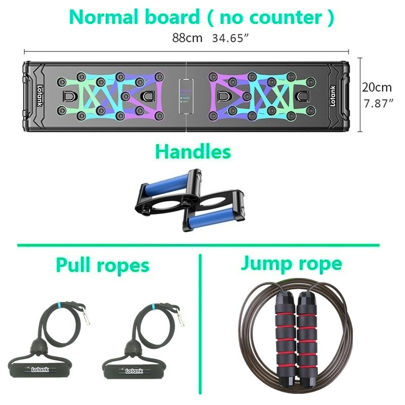 88cm Counting Push Up Board Home Gym Training Pectoralis Arm Muscles Latissimus Dorsi Multifunctional Push-up Brace Stand Plates: Normal jumpullrope
