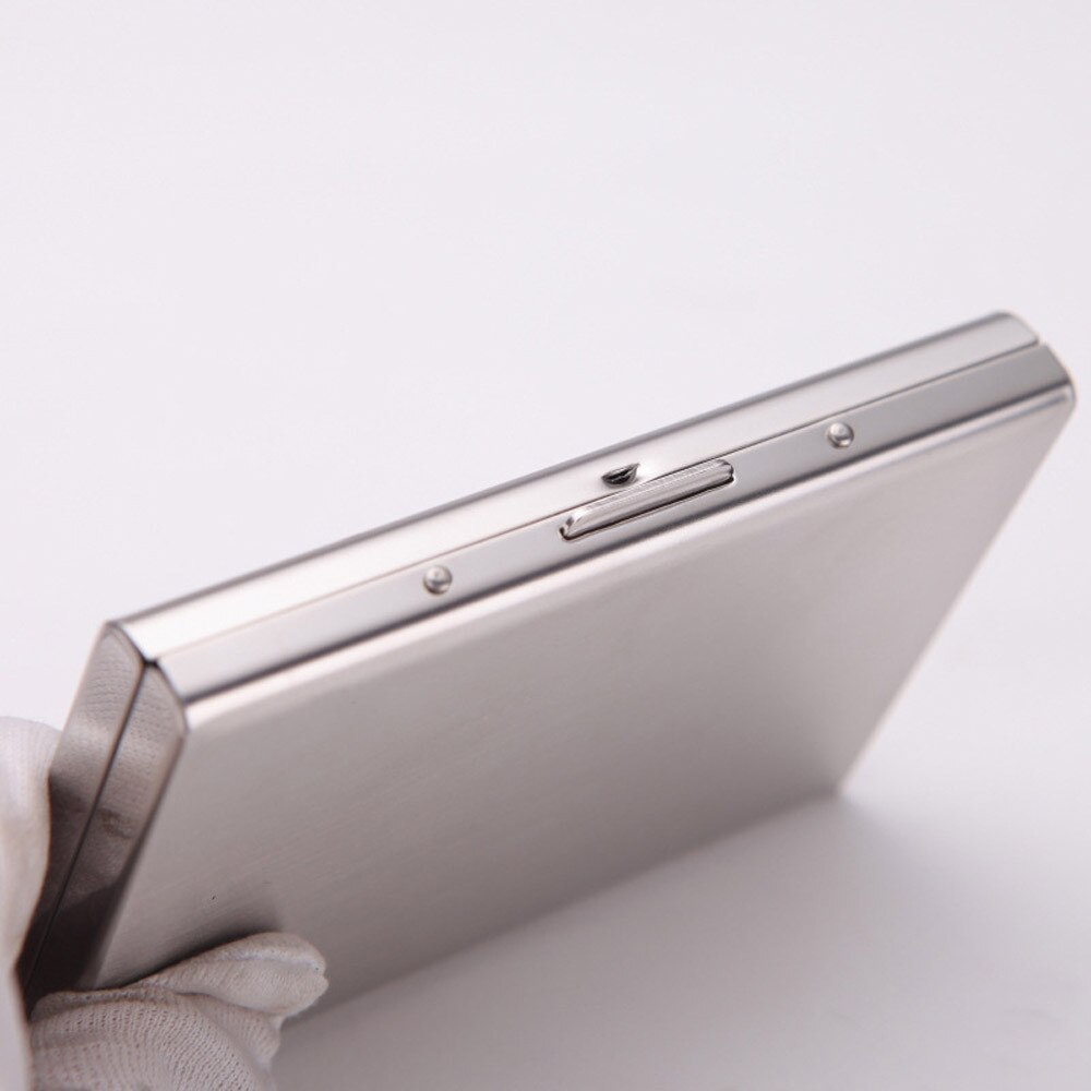 Unisex Trendy Stainless Steel Card Case Flip Type Credit Card Business Card Holder Case Portable Business Wallet#p30