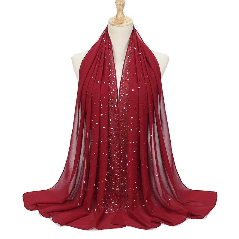 Chiffon Hijabs Schal Turbane Chiffon Schals für muslimische Schleier islamische malaysische Frauen Schleier Hijabs Schal lange Schals: Blau
