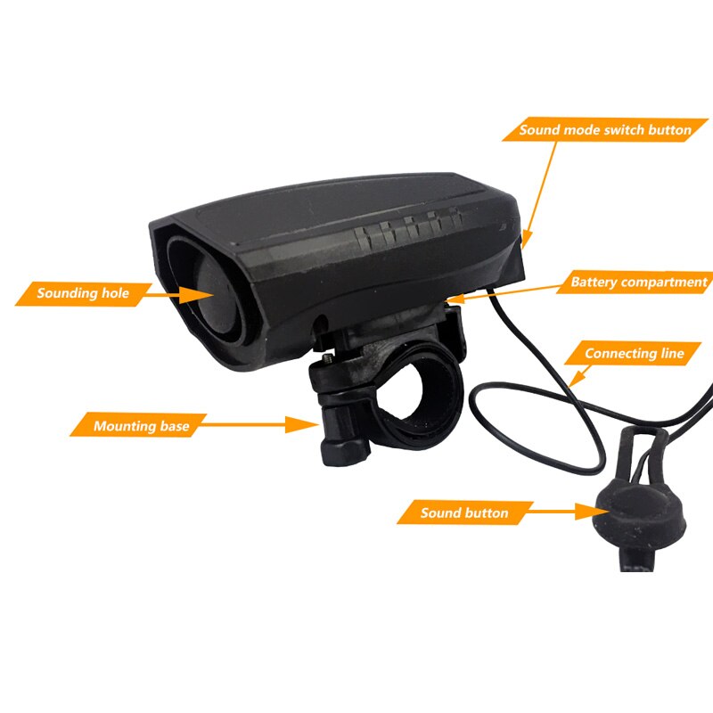 Electronic Bicycle Bell Cycling Horns Bike Bicycle Handlebar Ring Bell Horn Strong Loud Air Alarm Bell Sound Bike Horn Accessory